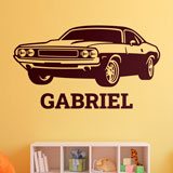 Adesivi per Bambini: Muscle Car Classica con Nome 2