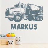 Adesivi per Bambini: Camion Betoniera con Nome 2