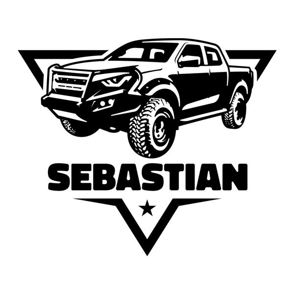 Adesivi per Bambini: Avventura 4x4 con Nome
