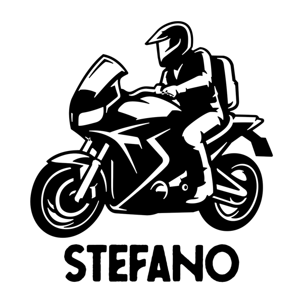 Adesivi per Bambini: Moto da Strada con Nome