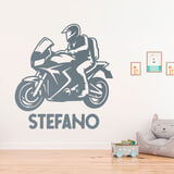 Adesivi per Bambini: Moto da Strada con Nome 2