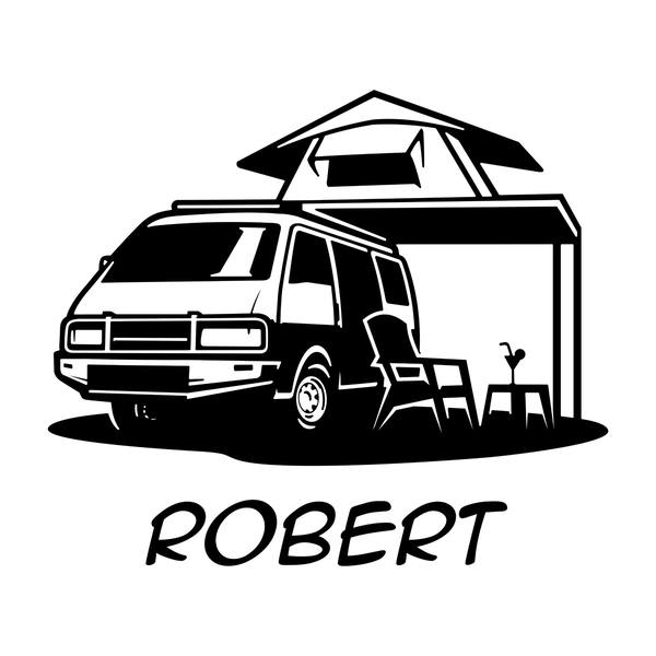 Adesivi per Bambini: Furgone Camper con Nome
