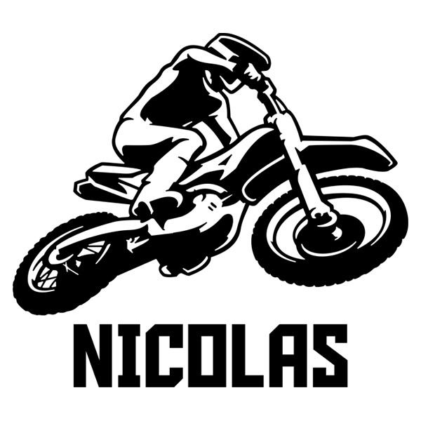 Adesivi per Bambini: Motocross con nome