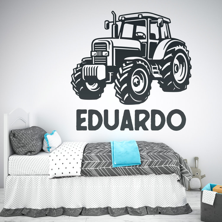 Adesivi per Bambini: Trattore John Deere con nome