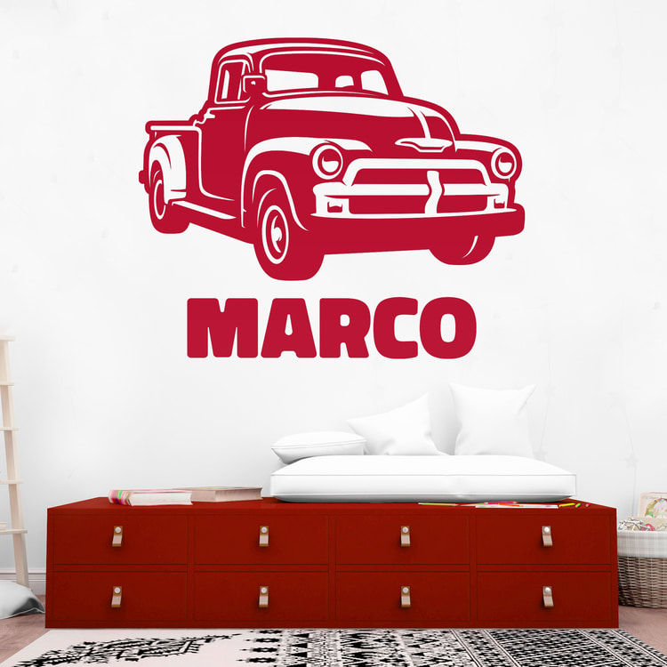 Adesivi per Bambini: Chevrolet Pickup con nome