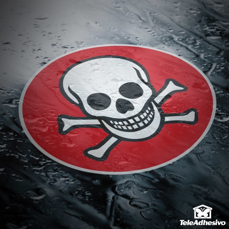 Adesivi per Auto e Moto: Teschio Pirata con Ossa Incrociate