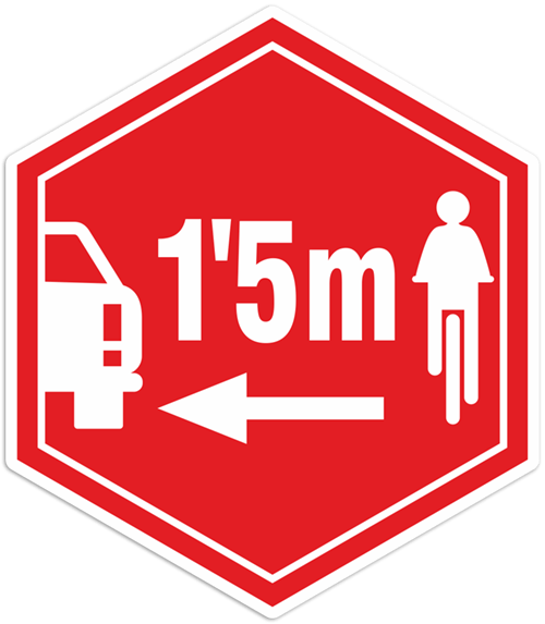 Adesivi per Auto e Moto: Adesivo Rispetta i ciclisti