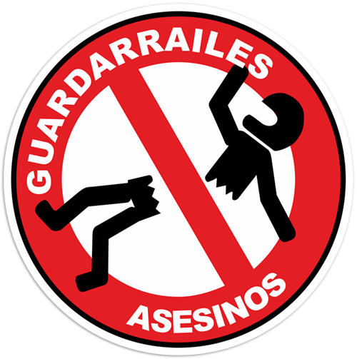 Adesivi per Auto e Moto: Stop Guardarrailes Asesinos (Fermare Gli Assassini