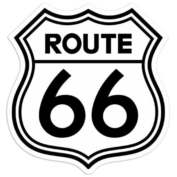 Adesivi per Auto e Moto: Route 66 Bianco