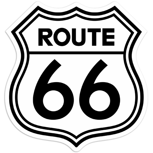 Adesivi per Auto e Moto: Route 66 Bianco