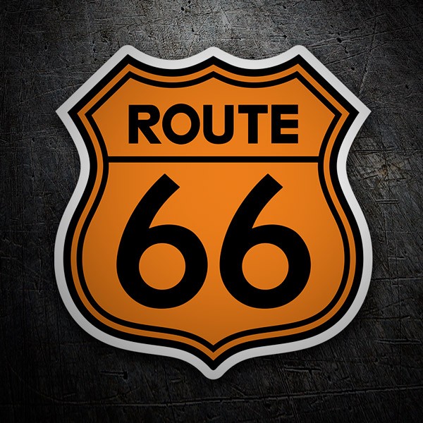 Adesivi per Auto e Moto: Route 66 arancione