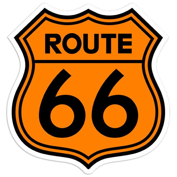 Adesivi per Auto e Moto: Route 66 arancione