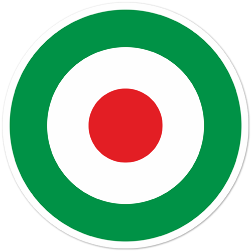 Adesivi per Auto e Moto: Italia Bandiera Circle 0