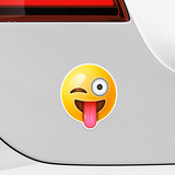 Adesivi per Auto e Moto: Volto occhiolino e la lingua emoji 5