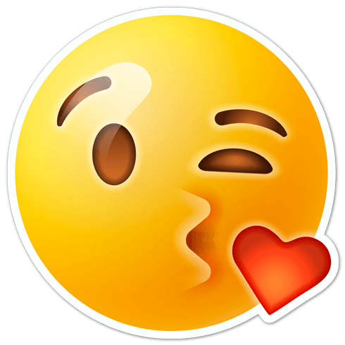 Adesivi per Auto e Moto: Emoticon bacio 0