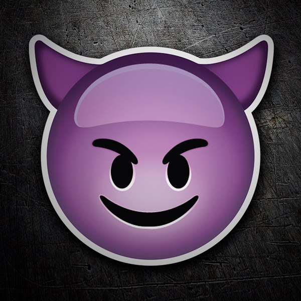 Adesivo emoji diavoletto con le corna 0