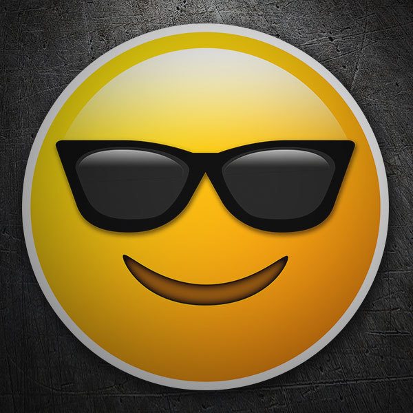 Adesivi per Auto e Moto: Faccina sorridente con occhiali da sole