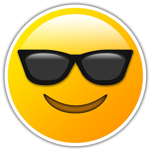 Adesivi per Auto e Moto: Faccina sorridente con occhiali da sole