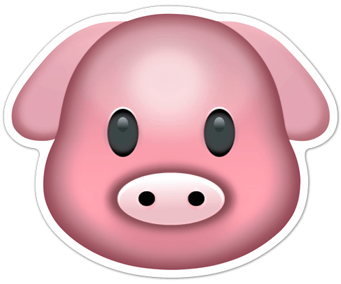 Adesivi per Auto e Moto: Pig faccia 0