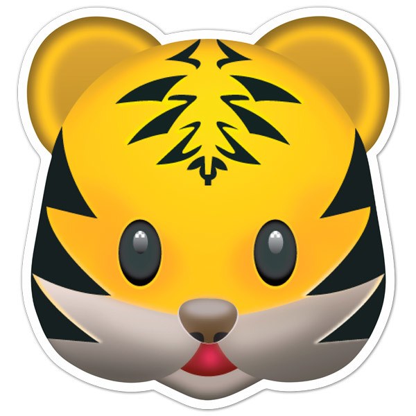 Adesivi per Auto e Moto: Emoticon Fronte della tigre