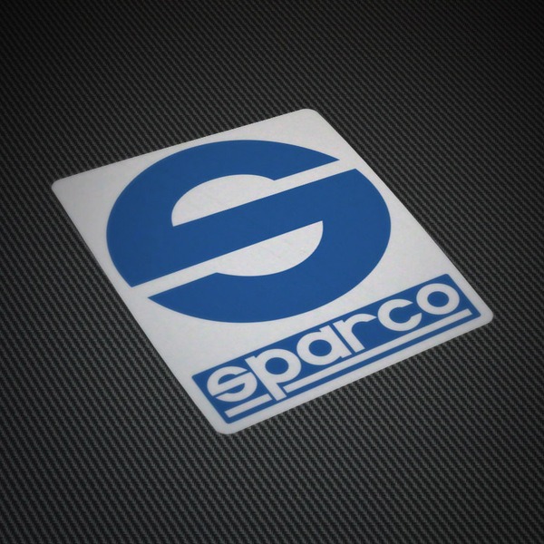 Adesivi per Auto e Moto: Sparco con Logotipo su Sfondo Bianco