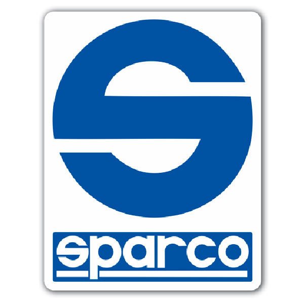 Adesivi per Auto e Moto: Sparco con Logotipo su Sfondo Bianco