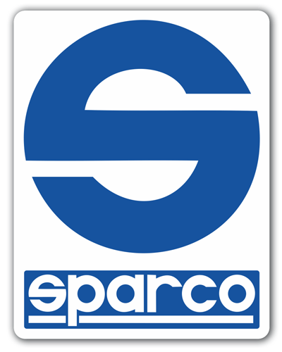 Adesivi per Auto e Moto: Sparco con Logotipo su Sfondo Bianco