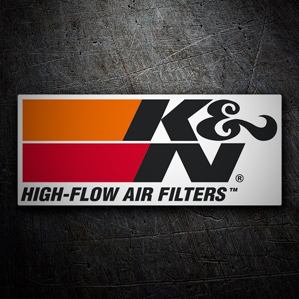 Adesivi per Auto e Moto: Logotipo K&N con Frase 'HIGH-FLOW AIR FILTERS'
