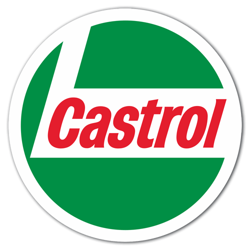 Adesivi per Auto e Moto: Logo Castrol 7 in Composizione Circolare