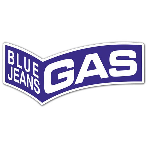 Adesivi per Auto e Moto: Blue Jeans gas blu
