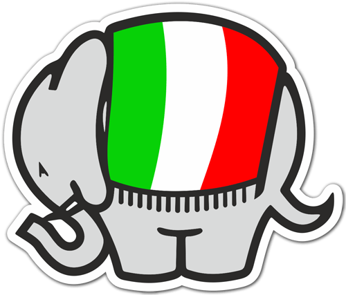 Adesivi per Auto e Moto: Cagiva elefante bandiera italiana 0