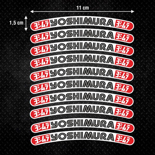 Adesivi per Auto e Moto: 10 Adesivi cerchioni kit Yoshimura