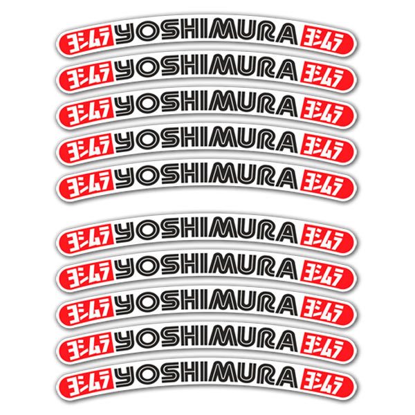 Adesivi per Auto e Moto: 10 Adesivi cerchioni kit Yoshimura