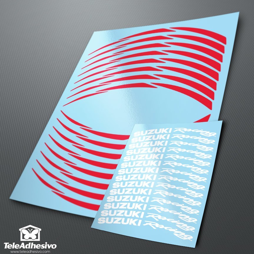 Adesivi per Auto e Moto: Bande ruote MotoGP Suzuki Racing