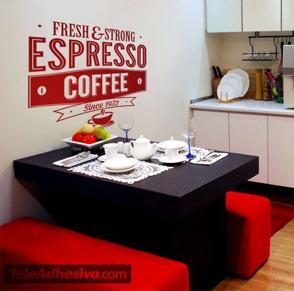 Adesivi Murali: Fresh & Strong Espresso Coffee
