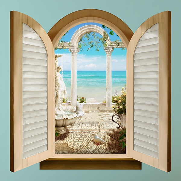 Finestra ad archi con vista sul mare 1/1