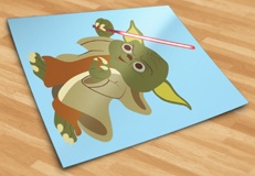 Adesivi per Bambini: Yoda con sciabola laser 5