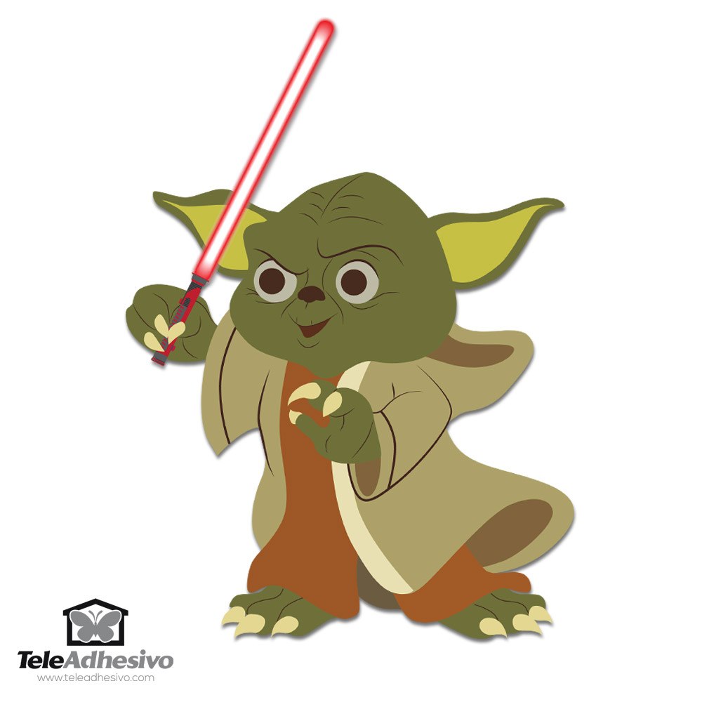 Adesivi per Bambini: Yoda con sciabola laser