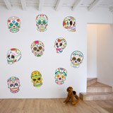 Adesivi Murali: Kit di 8 teschi messicani 3