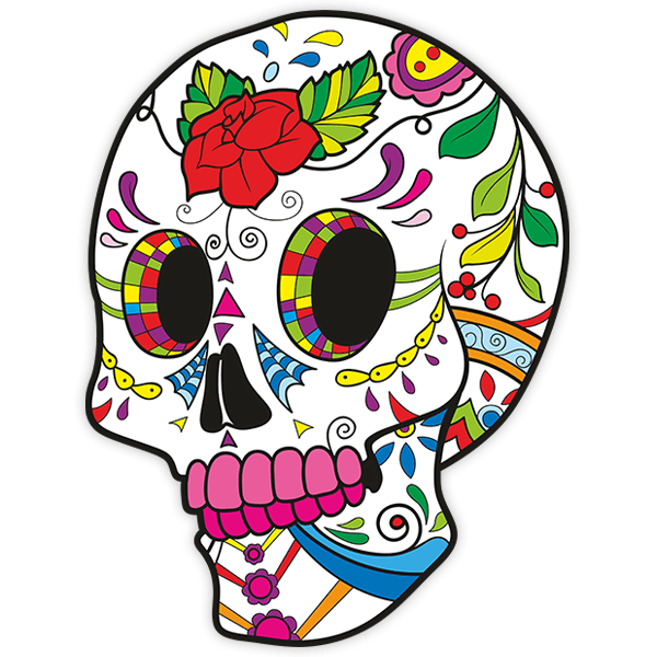 Adesivi Murali: Cranio messicano Frida Kahlo 0
