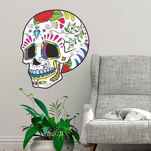 Adesivi Murali: Cranio messicano Cantinflas 1