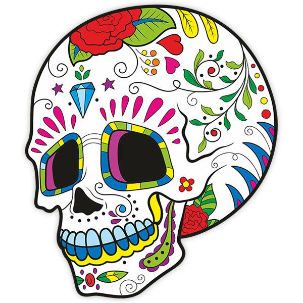 Adesivi per Auto e Moto: Cranio messicano Cantinflas