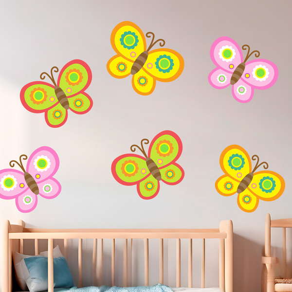 Adesivi per Bambini: Kit 6 farfalle colorate