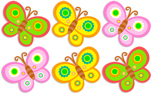 Adesivi per Bambini: Kit 6 farfalle colorate