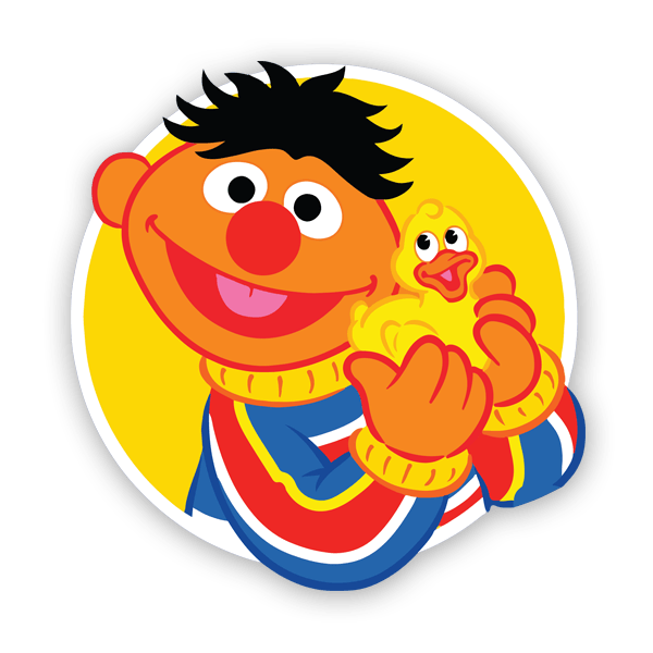 Adesivi per Bambini: Ernesto con anatroccolo giallo