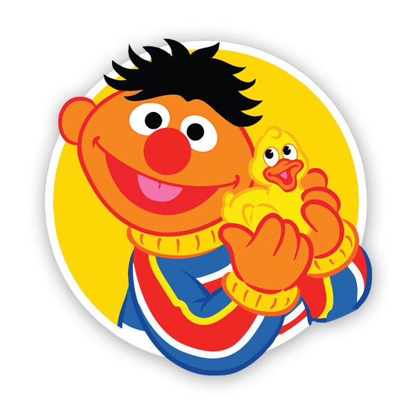 Adesivi per Bambini: Ernie con paperella gialla