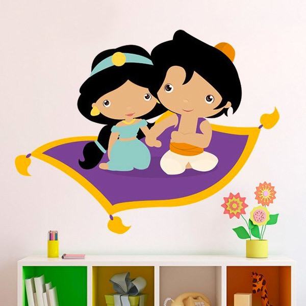 Adesivi per Bambini: Jasmine e Aladdin