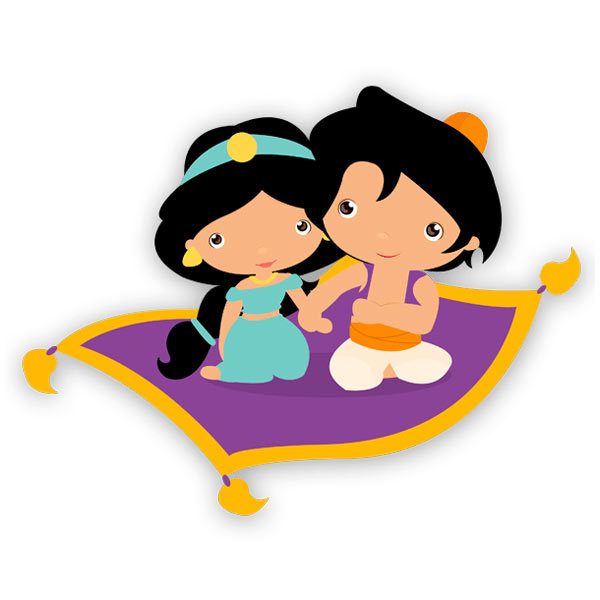 Adesivi per Bambini: Jasmine e Aladdin