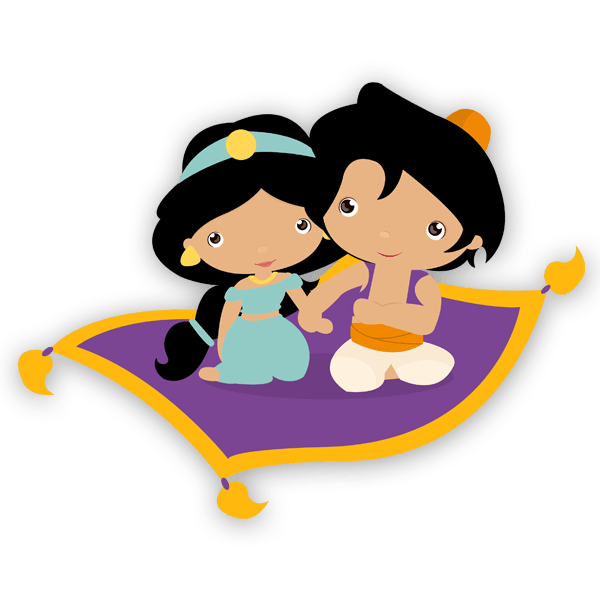 Adesivi per Bambini: Jasmine e Aladdin