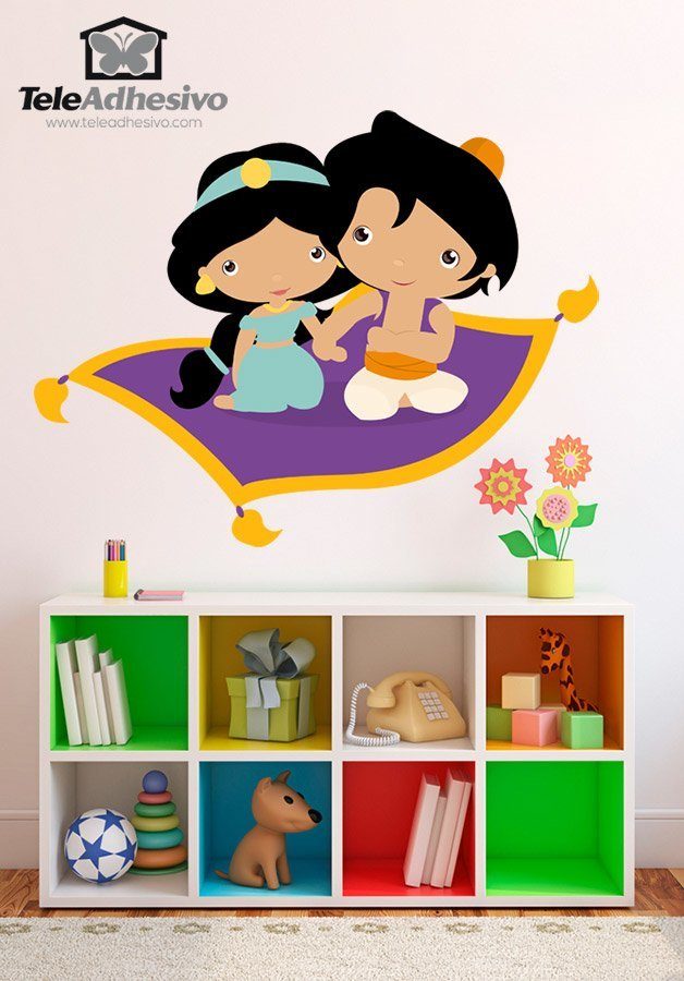 Adesivi per Bambini: Jasmine e Aladdin